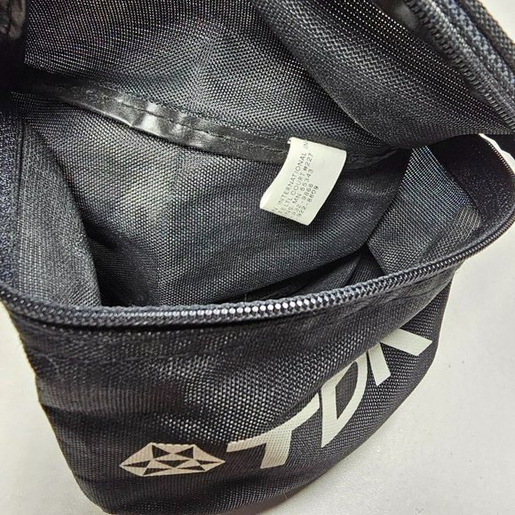 Vintage TDK Fanny Pack Retro Belt Bag Black Nylon Adjustable - 1 Zip Compartment - Picture 5 of 6